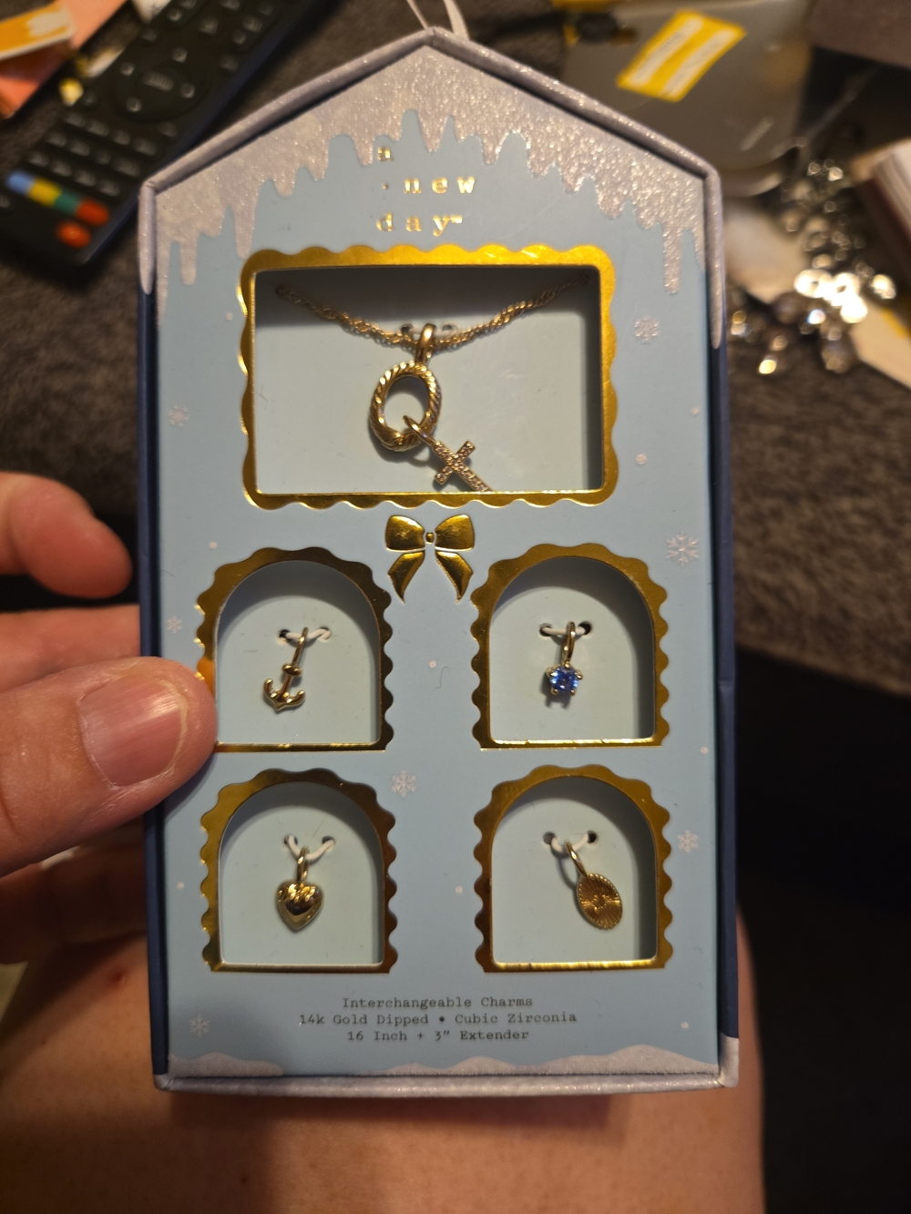 Gold Dipped Interchangeable Charm Necklace Set - Gold503